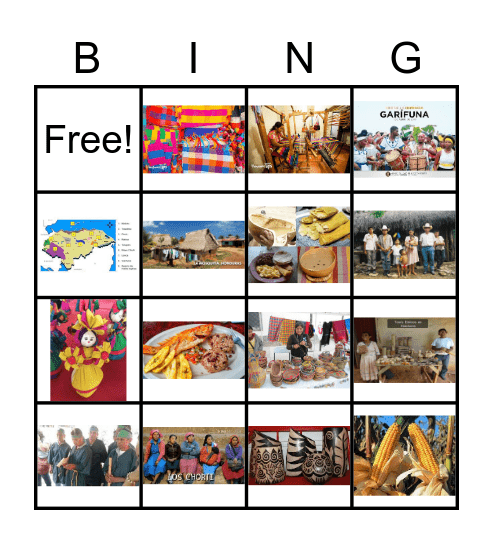 Etnias de Honduras Bingo Card