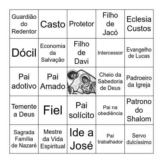 Viva o Glorioso São José Bingo Card