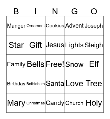 Christmas Bingo Card