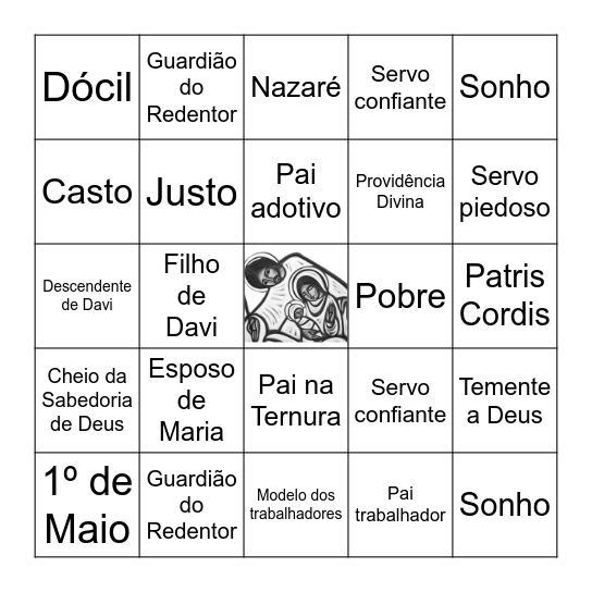 Viva o Glorioso São José Bingo Card