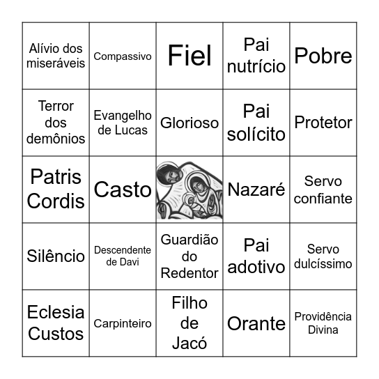 Viva o Glorioso São José Bingo Card