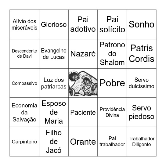 Viva o Glorioso São José Bingo Card