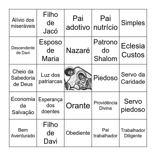 Viva o Glorioso São José Bingo Card