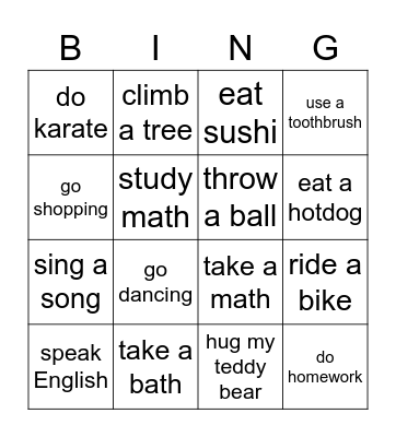 COOL BINGO! Bingo Card