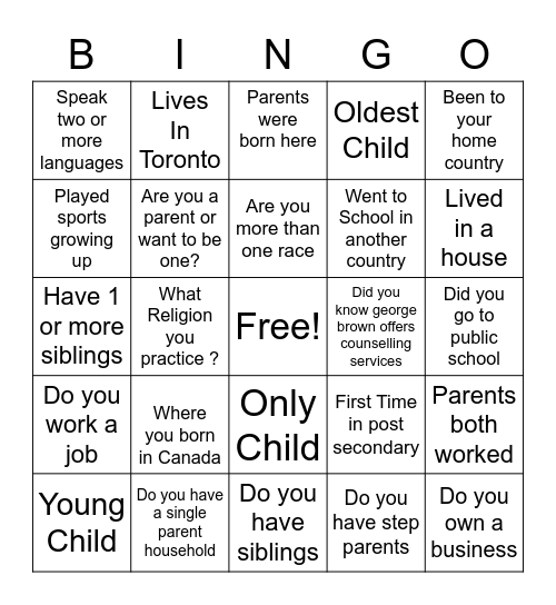 Therauptic Bingo Card