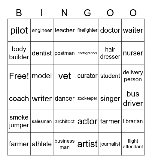 Job Bingo! Bingo Card