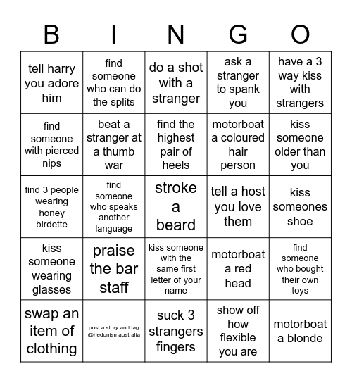 Black Label Bingo Card