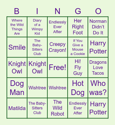 BOOK BINGO Card