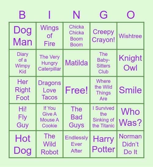 Book Bingo Card