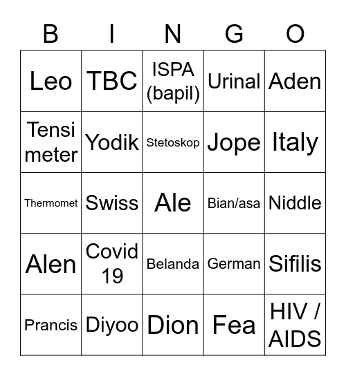 Ryukasa Bingo Card