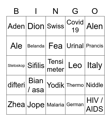 Ryukasa Bingo Card