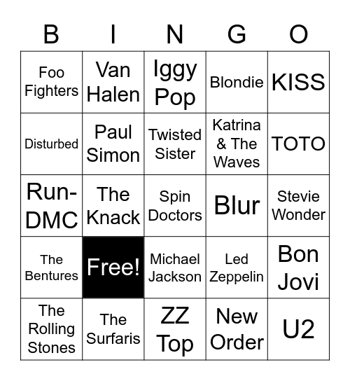 Drum Intros You Should Know Bingo Card