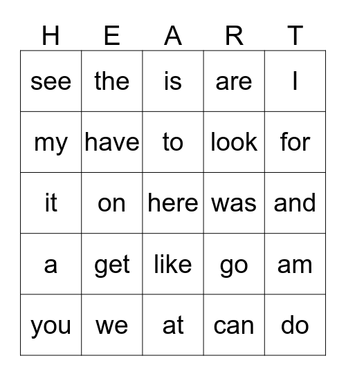 VALENTINE'S DAY BINGO Card