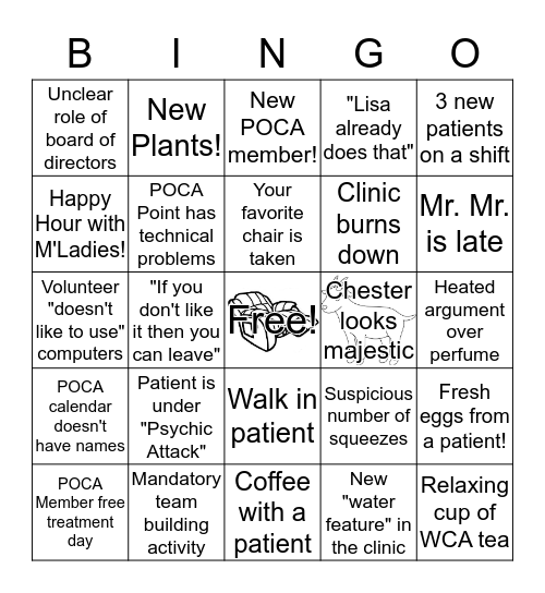 WCA Bingo: M'Marty! Bingo Card
