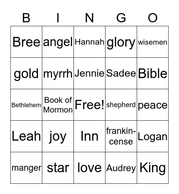 Christmas Bingo Card