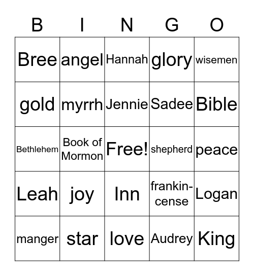 Christmas Bingo Card