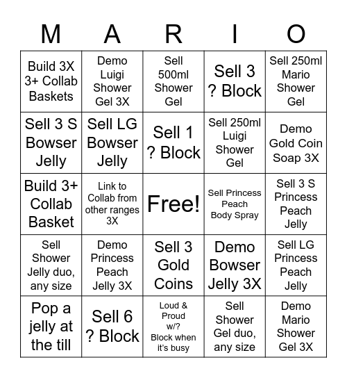 IT’S A ME, MARIO! Bingo Card