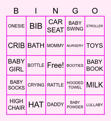 BABY BINGO Card