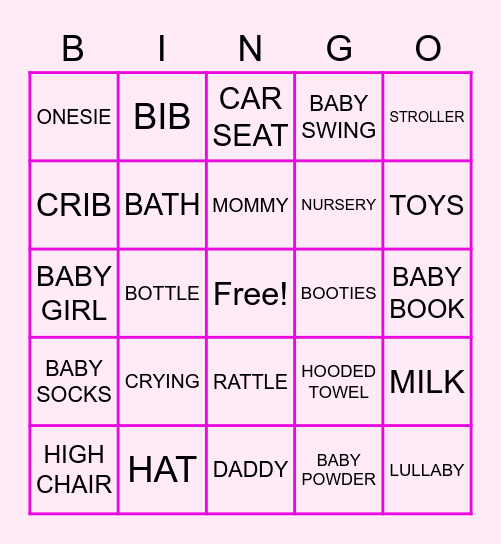 BABY BINGO Card