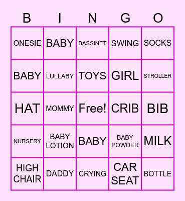 BABY BINGO Card
