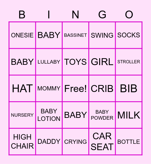 BABY BINGO Card