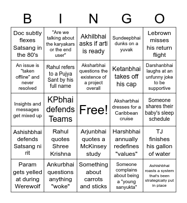 Leads Retreat 2023 Bingo Card