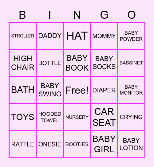 BABY BINGO Card