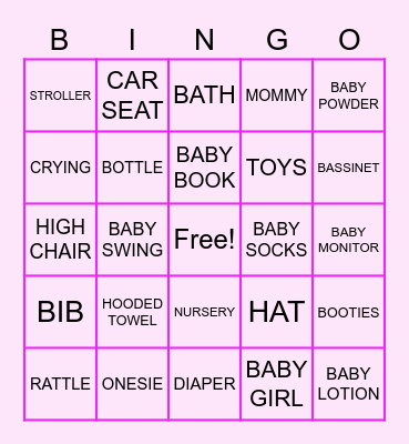 BABY BINGO Card