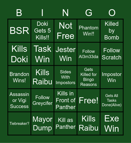 Congenial Era Bingo Card