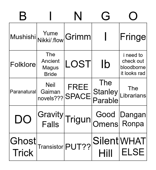 CANONS I'M INTO BINGO Card