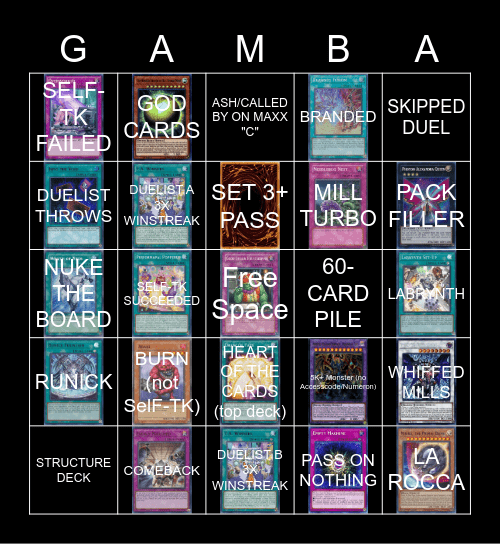 GAMBA Bingo Duel Live Bingo Card