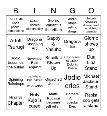 Part 9 Bingo Card