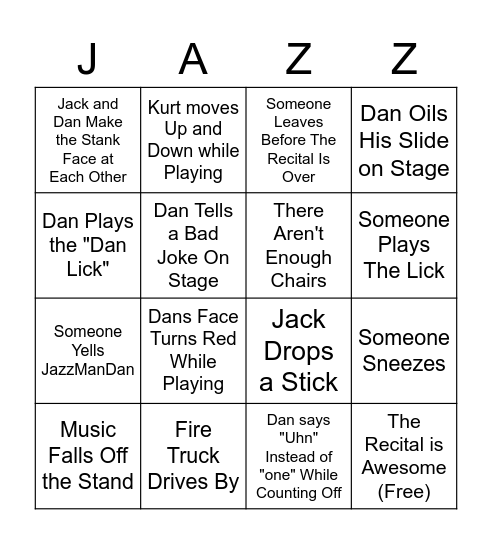 JazzManBingo Card