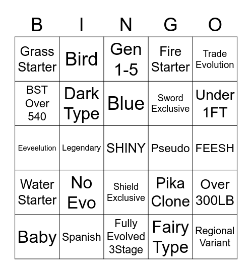 SW/SH Bingo Card