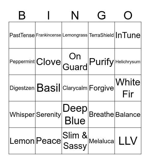 DoTERRA  Bingo Card