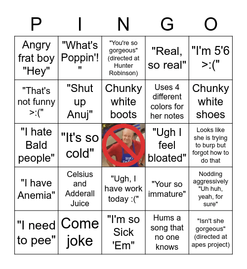 Peyton Bingo Card