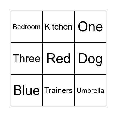 Primary 2 Bingo Card