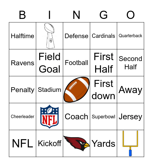 Zayan's Football Bingo Card