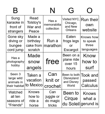 Bingo Card