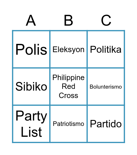 RACE: TIC TAC TOE Bingo Card