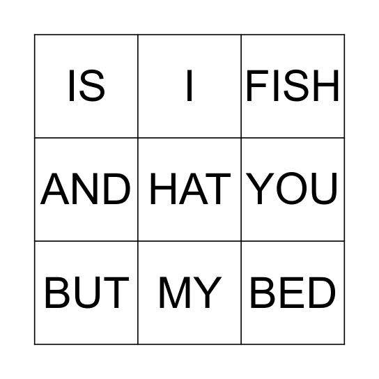 Lists A, B, and C Bingo Card