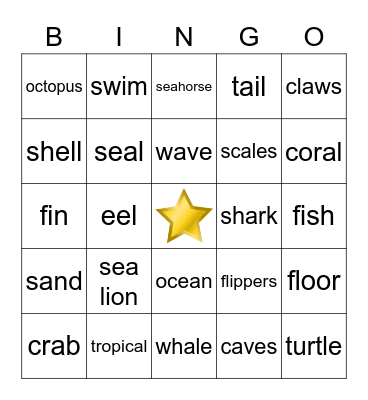 Under the Sea Bingo Card