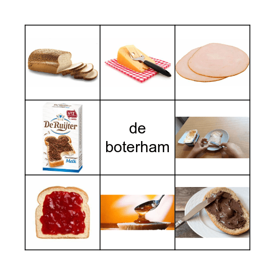 de boterham Bingo Card