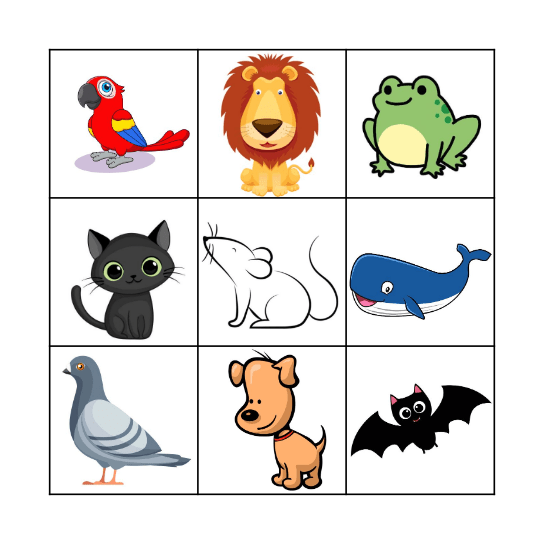 Animal bingo Card