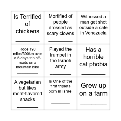 People Bingo Card