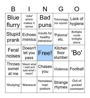 Amahito Bingo Card