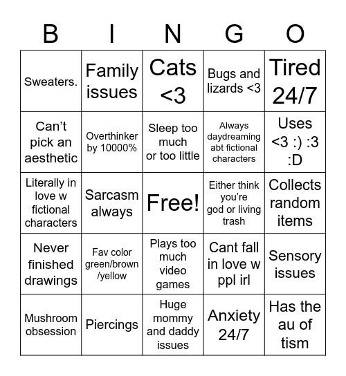 Rhys Bingi Bongo Bingo Card