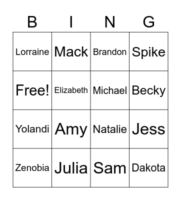 Bach Guest Bingo Card