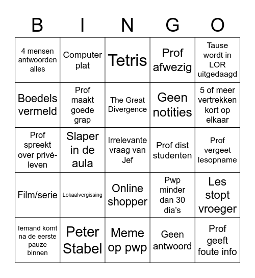 Aula Bingo Card