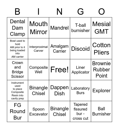 CDYE 1 Bingo Card